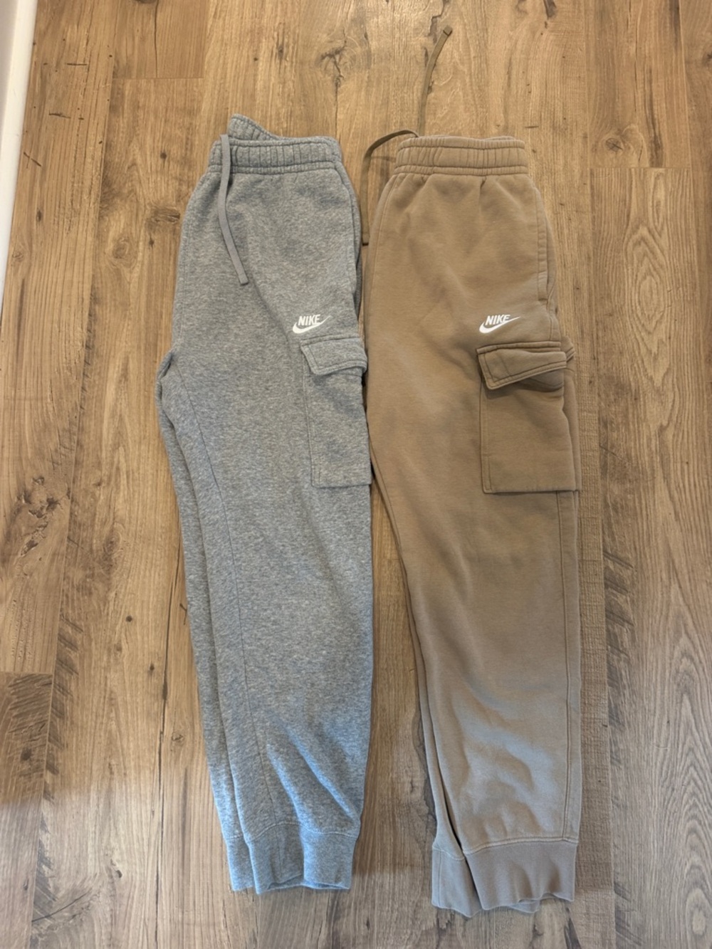 Nike Mens Cargo Joggers in Gray and Brown Tan